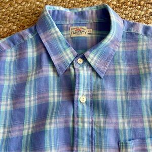 Faherty Linen Shirt Laguna Summer Plaid